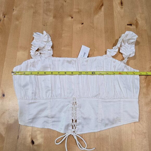Ladies Social Tourist Ivory corset style square neck crop top NWT - Picture 6 of 7